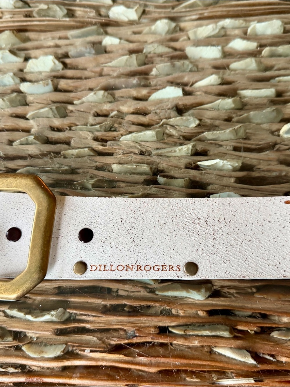 Dillon Rogers - Peace, Love & Happiness - Rustic Leather Belt with Brass Buckle